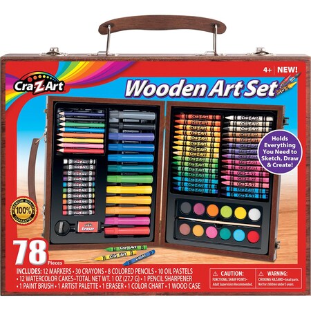 Cra-Z-Art Art Set with Wooden Case, 78-Piece Set 111286